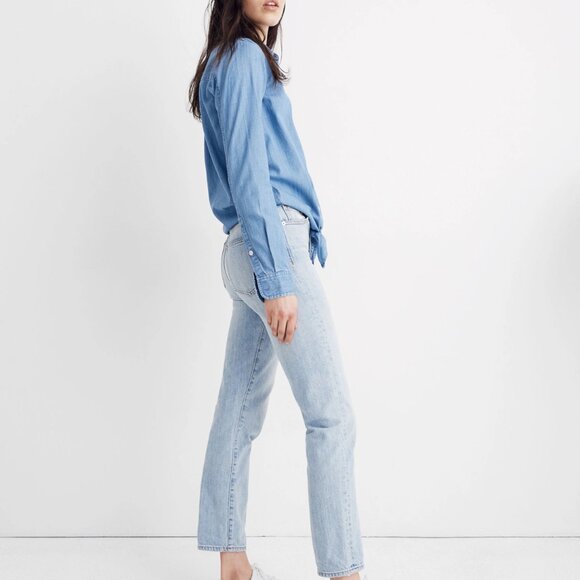 Madewell Denim Tie-Front Shirt - Picture 2 of 5